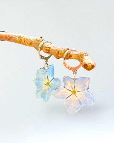 Pendientes Hortensia Azul