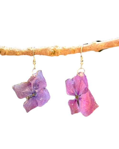 Pendientes Hortensia Morada