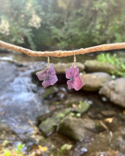 Pendientes Hortensia Morada