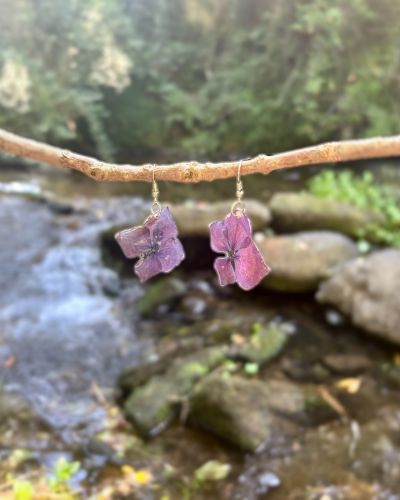 Pendientes Hortensia Morada